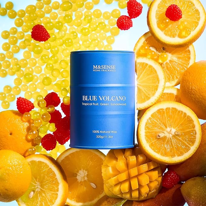 M&SENSE Tropical Fruit Soy Scented Candles Natural Non Toxic, Summer Candles 11.3oz 70 Hours Long Lasting Burning, Unique Candle Gifts Cozy Room Decor for Women Men - Bloomnest
