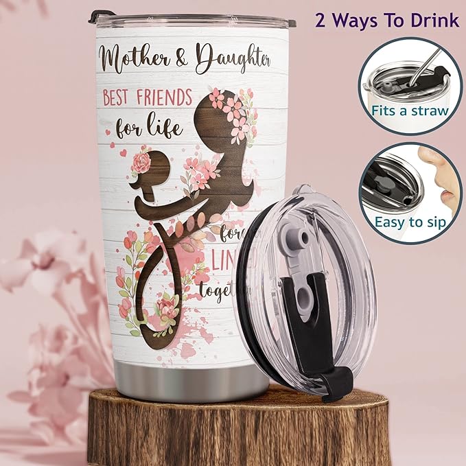 Macorner Mothers Day, Birthday Gifts for Mom Nana From Daughter - Gifts For Grandma - Stainless Steel Tumbler 20oz - Bloomnest