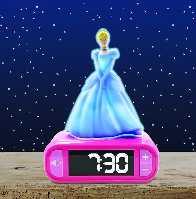 LEXiBOOK - Disney Princess Digital Alarm Clock for Kids with Night Light Snooze, Childrens Clock, Luminous Disney Princess, Pink Colour - RL800DP - Bloomnest