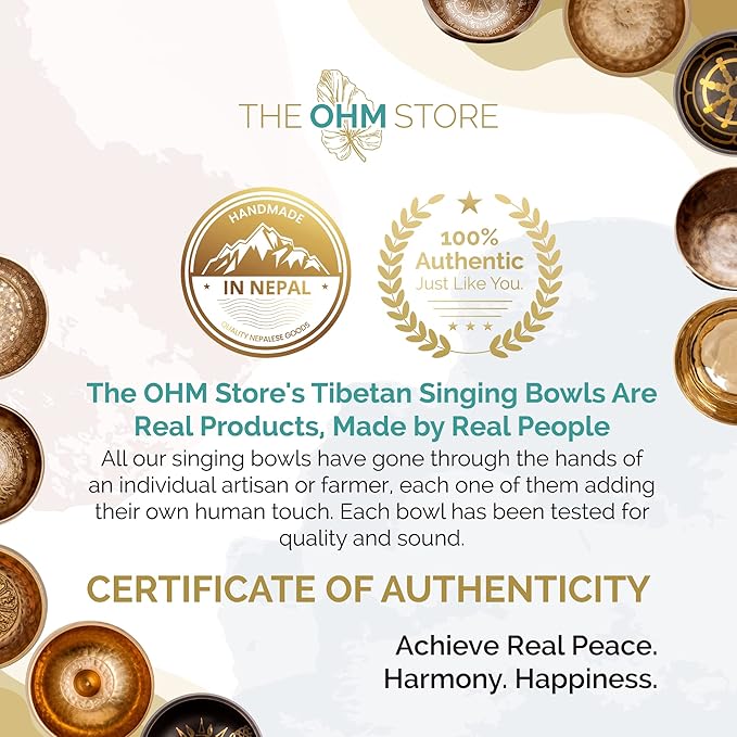 Ohm Store Tibetan Singing Bowl Set — Meditation Sound Bowl Handcrafted (5″) - Bloomnest
