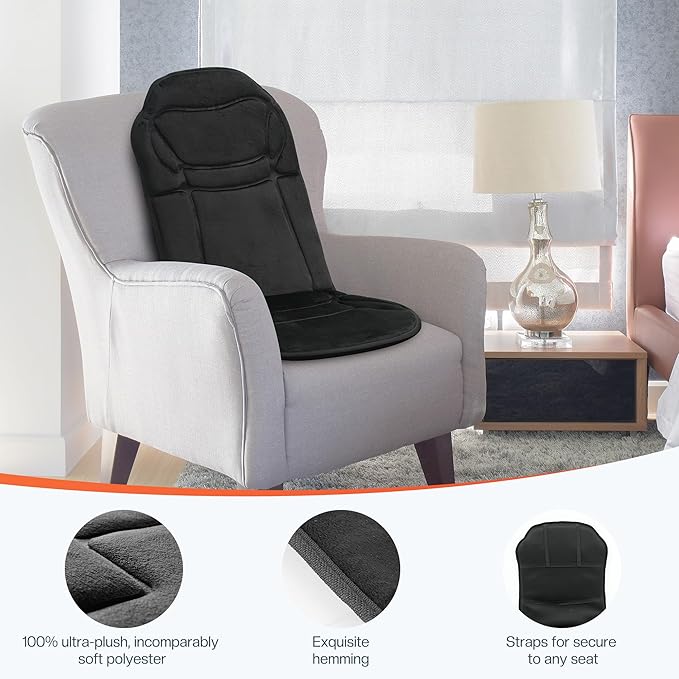 Back Massager with Heat - Massage Chair Pad Mat with 8 Vibrating Motors, Work from Home Essentials, Christmas Birthday Gifts for Husband Him Men, Massage Seat Cushion for Home Office Use - Bloomnest
