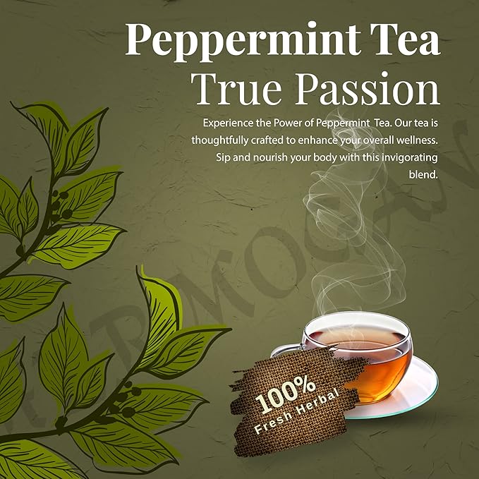 HERBOGANIC Peppermint Herbal Tea - Digestion Support and Immune Boost | Refreshing and Delicious Blend | Natural Ingredients | 20 Tea Bags - Bloomnest