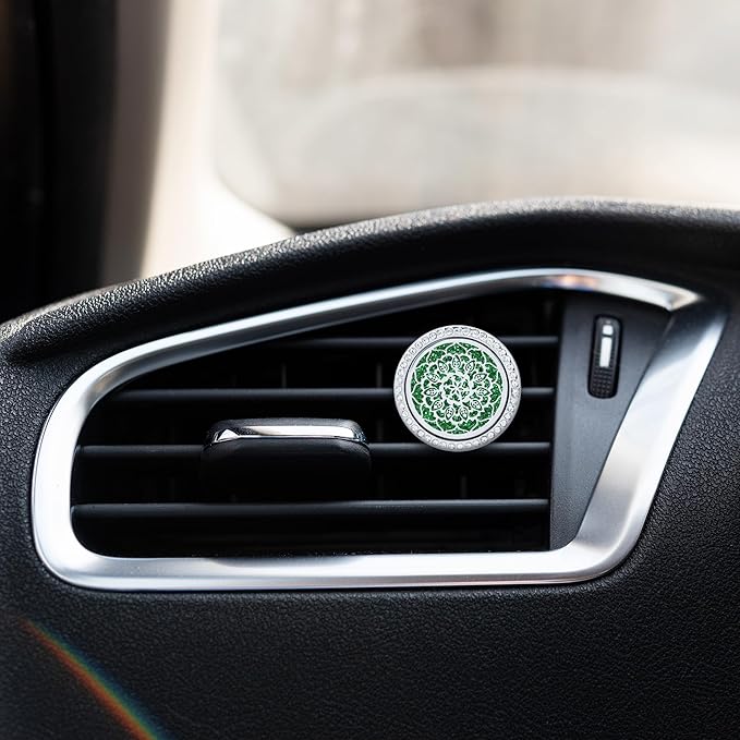 Essential Oil Car Diffuser Vent Clips, Sparkling Essential Oil Car Diffuser, with 20 Refill Pads, for Long Lasting Automotive Odor Eliminator Decoration (1, Life Tree+11-petaled Flower) - Bloomnest