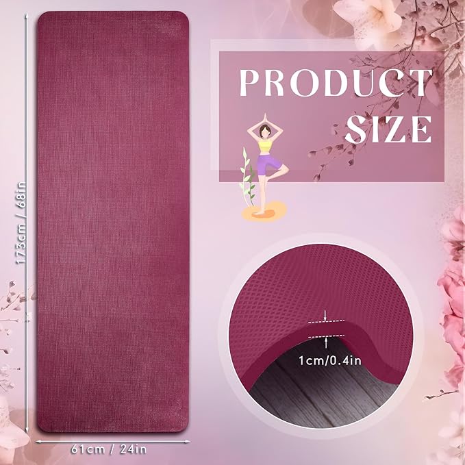 Timgle 6 Pcs 10mm Thick Yoga Mat Bulk, 68 x 24 Inches, Anti-Slip Tear-Resistant Exercise Mat for Adult Fitness, Stretching, Workout and Studio - Bloomnest