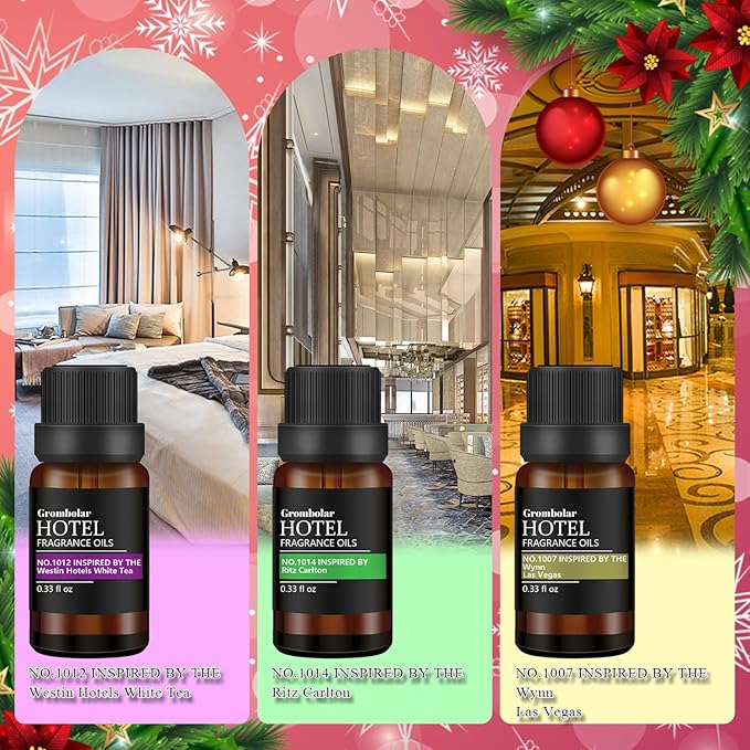 Essential Oils Set-Hotel Collection Diffuser Oil Gift Set,Premium Essential Oil for Diffusers, Home Care, Fragrance, Humidifiers (Advent Calendar-Hotel Fragrance Gift Box Set) - Bloomnest