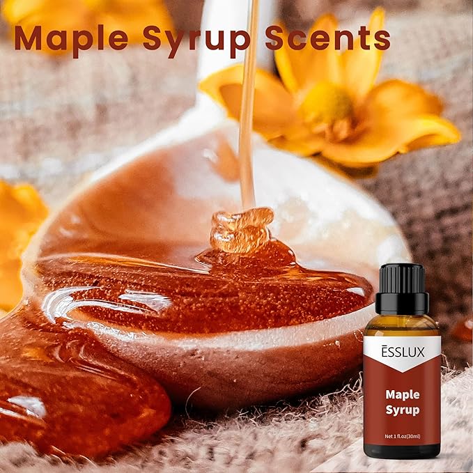 Maple Syrup Fragrance Oil - ESSLUX Essential Aromatherapy Scented Oils for Diffuser, Candle Soap Making Scents, Massage, Perfume, Home Fragrance, 30 ml - Bloomnest
