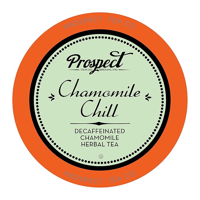 Prospect Tea Co. Decaffeinated Chamomile Chill Herbal Tea Pods Compatible with K Cup Brewers Including 2.0, 40 Count - Bloomnest