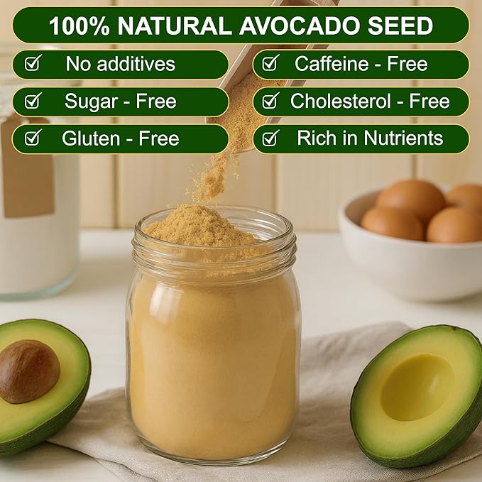 BOTAMONY Organic Avocado Seed Powder 7 oz, Pure Dehydrated Avocado Seeds, Caffeine-Free Superfood for Smoothies, Teas, Cooking & Baking, Non-GMO, Vegan, No Additives - Bloomnest