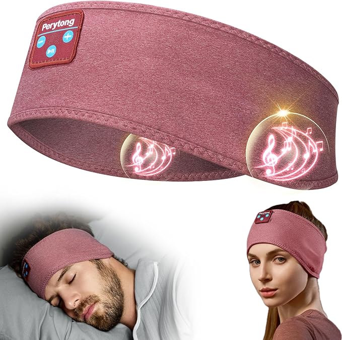 Perytong Sleep Headphones Bluetooth 5.2 Headband, Sports Wireless Earphones Music Sleeping Eye Mask Earbuds with HD Stereo Speaker for Mom Dad Women Men Teen Running Cool Gadgets Unique Gifts - Bloomnest