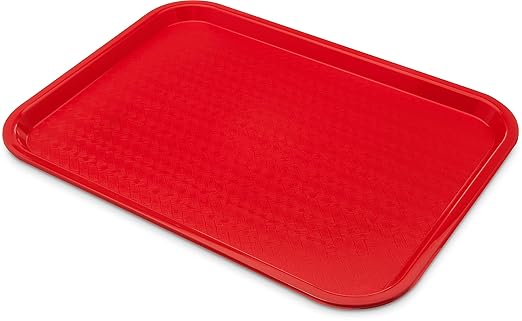 Carlisle FoodService Products CT121605 Café Standard Cafeteria / Fast Food Tray, 12" x 16", Red - Bloomnest