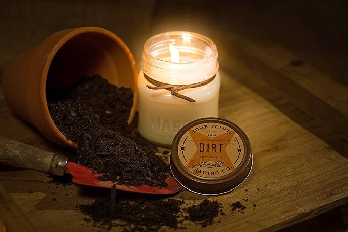 Dirt Scented Candle, 8 Oz. Handcrafted Soy Wax Candles for Men & Women, Fragrant Aromatherapy Candle with Jar, Unique Room Scents, Relaxing Home Essentials for Mom, Daughter or Friend - Bloomnest