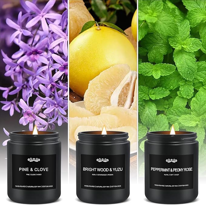 6 Pack Candles for Home Scented Aromatherapy Candles Gifts Set for Men, Men Candle Set, 42 oz 300 Hour Long Lasting Candles, Gifts for Mens, Birthday, Christmas, Anniversary Present - Bloomnest