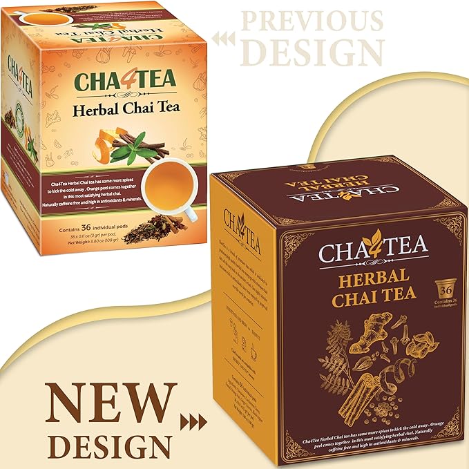 Cha4TEA 36-Count Herbal Chai Tea Pods for Keurig K-Cup Brewers - Bloomnest