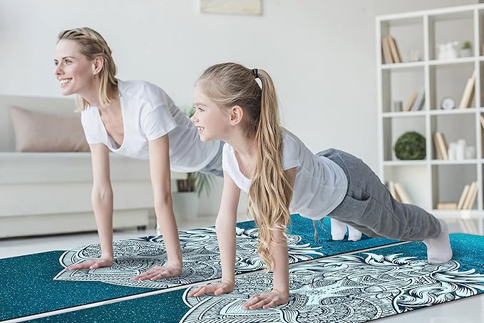 Non Slip Yoga Mat TPE Workout Mat for Men Women, Thick Workout Mat with Carrying Strap, Fitness Mats for Exercise, Yoga, Fitness, Pilates, Floor Workouts (72" x 24" x 6mm) - Bloomnest