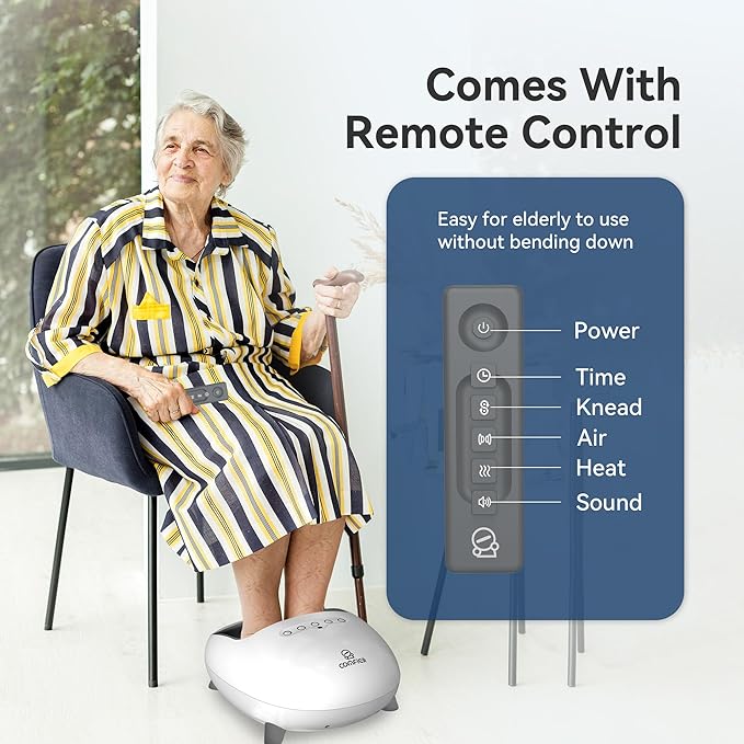 COMFIER Shiatsu Foot Massager with Heat, Kneading and Vibration Heated Foot Feet Massager for Neuropathy Plantar Fasciitis, Ideal Gift for Mom Dad Elder-Home Office Use - Bloomnest