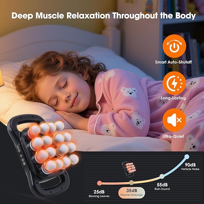 16-Head Massage Gun Set, Deep Tissue Percussion Massager, Electric Massage Tools with 9 Styles & Levels, Black - Bloomnest