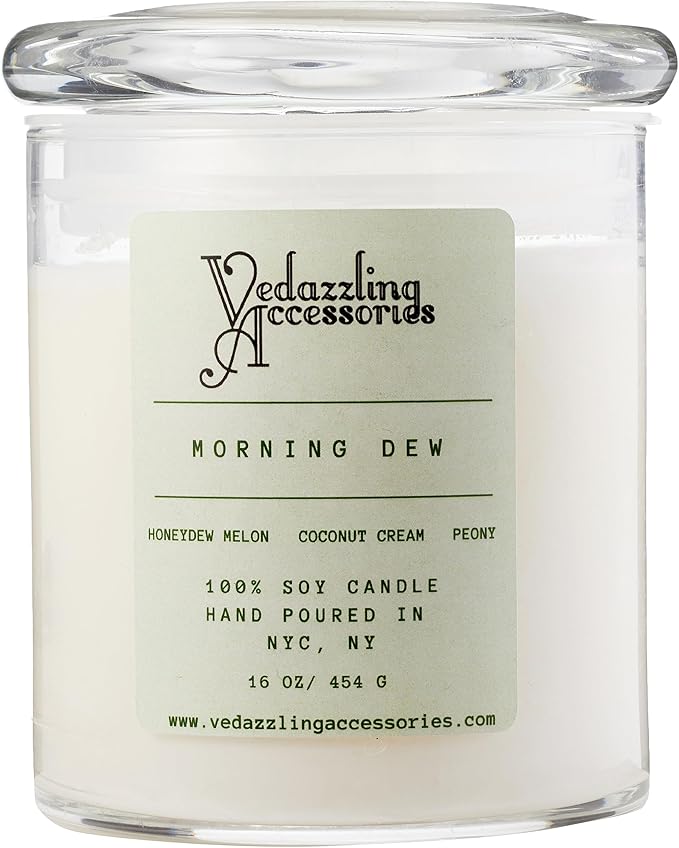 Morning Dew Soy Wax Candle 16 oz - Handpoured in NYC, Dual Wick, 50 Hour Burn Time, Paraffin-Free, Eco-Friendly, Long-Lasting Scent, Home Fragrance - Bloomnest