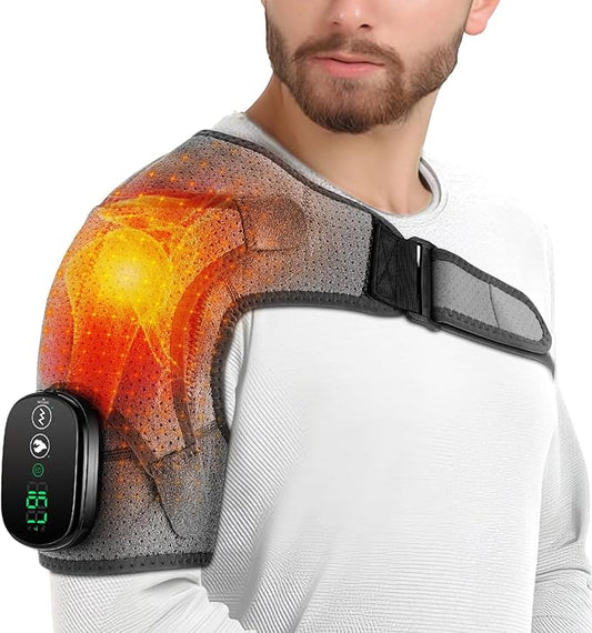 Cordless Shoulder Heating Pad, Heated Shoulder Wrap, Shoulder Massager Brace Rotator Cuff Support for Women and Men - Bloomnest