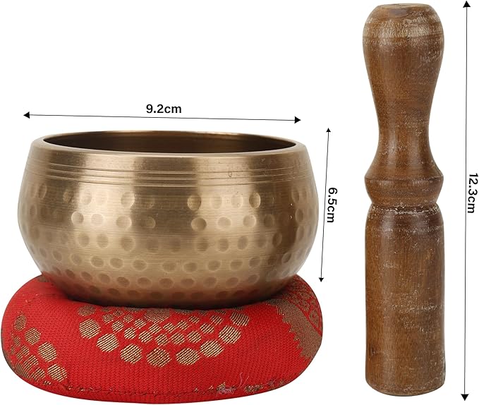Tibetan Singing Bowls Set - Meditation Sound Bowl Stress Relief Tool and Spiritual Decor for Yoga Mindfulness, Healing & Chakra balancing Relaxation by Himalayan 3.5" Marubhumi