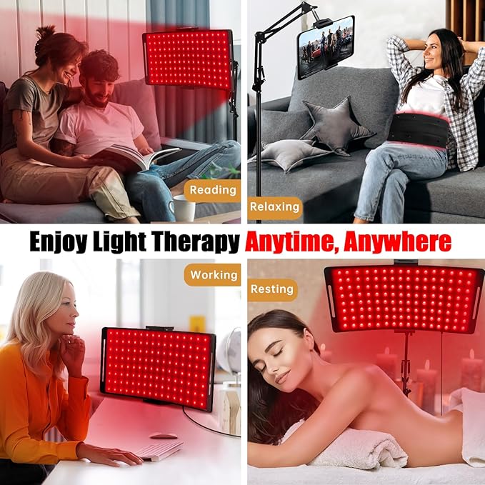 Red Light Therapy Lamp 10-in-1 with Stand & Belt, 660nm Red Light and 850nm Near Infrared, Face & Body Care Device for Skin & Muscle Recovery YOEYOU