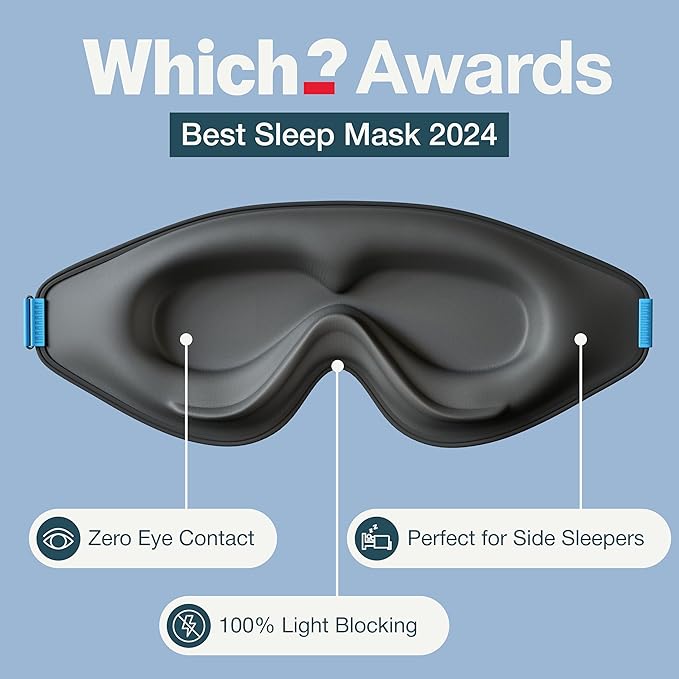 MyHalos® Sleep Masks - Eye Masks for Sleep - 100% Blackout Sleeping Masks for Women, Men & Side Sleepers - 3D Sleeping Eye Masks for Zero Pressure - Award Winning Design, Eyelash Friendly & Breathable