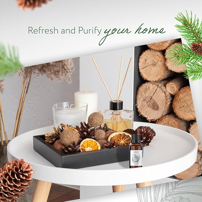HBNO Fir Needle Essential Oil - 1 oz (30ml) Travel Size - Natural Fir Needle Oil - Perfect for Cleaning, Aromatherapy, DIY, Soap & Diffuser - Bloomnest