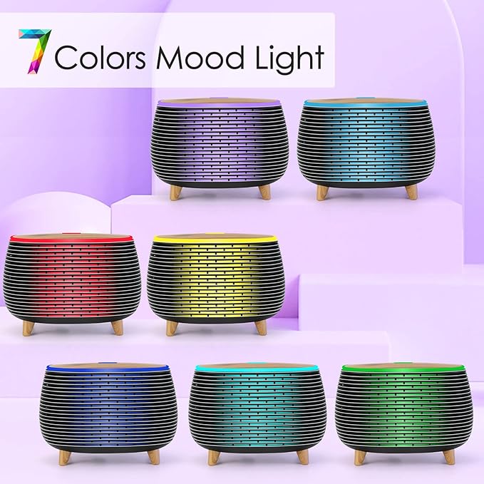 Diffuserlove Diffuser Essential Oil Diffusers 400ML Aromatherapy Air Diffuser for Home Bedroom Office Room Aroma Diffuser with 7 Color Lights Intermittent Mist Mode - Bloomnest