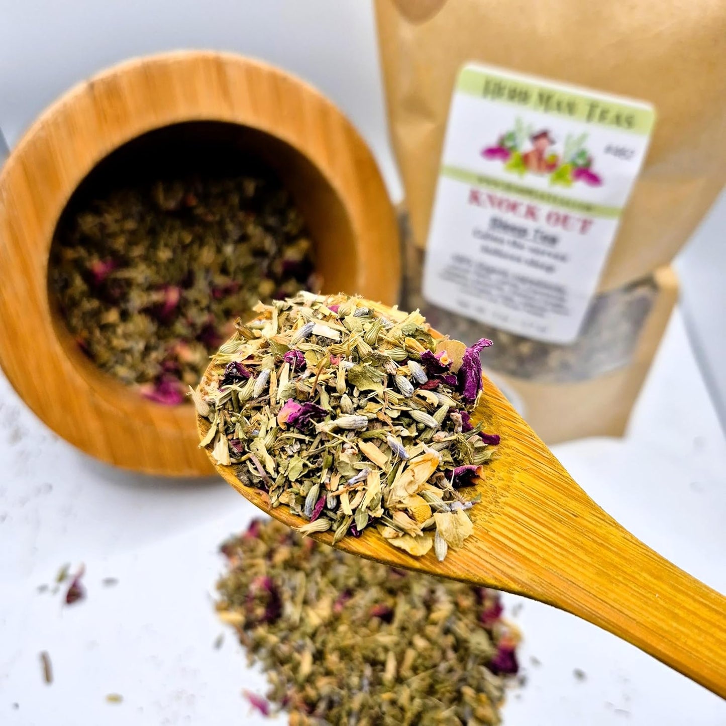 SLEEPING TEA - Knock-out blend with Valerian Root plus California Poppy and Hops for deep relaxation by master herbalist Khabir - Organic, non GMO, No additives