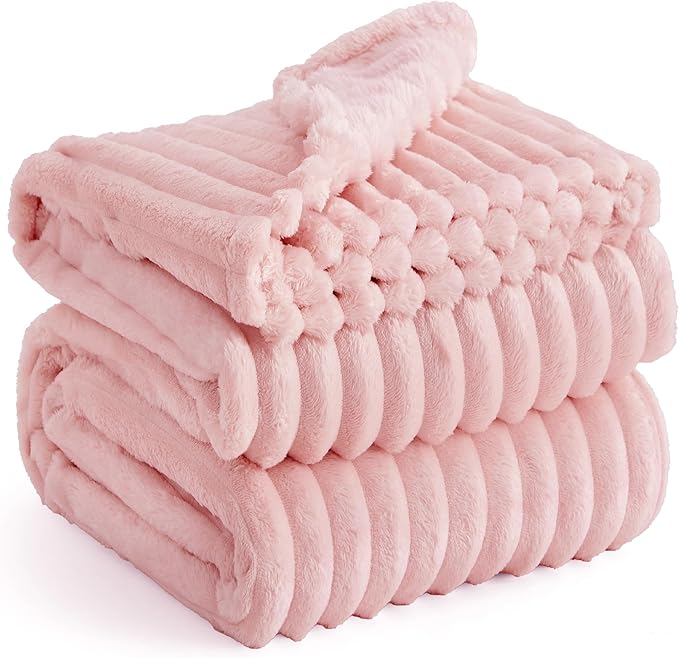 Bedsure GentleSoft Coral Pink Fleece King Blanket for Couch - Super Soft Cozy Blankets for Women, Cute Small Blanket for Girls, 108x90 Inches - Bloomnest