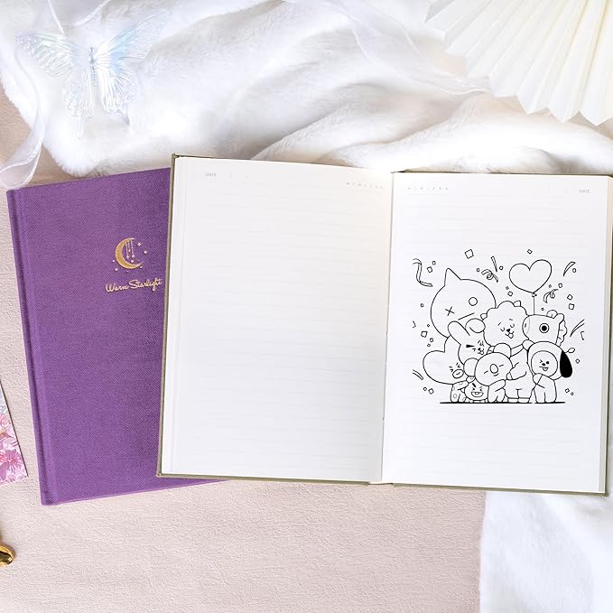 CAGIE Lined Journal Notebook for Women Girls, A5 Hardcover Linen Journals For Writing 256 Pages, Aesthetic Womens Diary, Gifts 8.3'' x 5.7'' Purple - Bloomnest