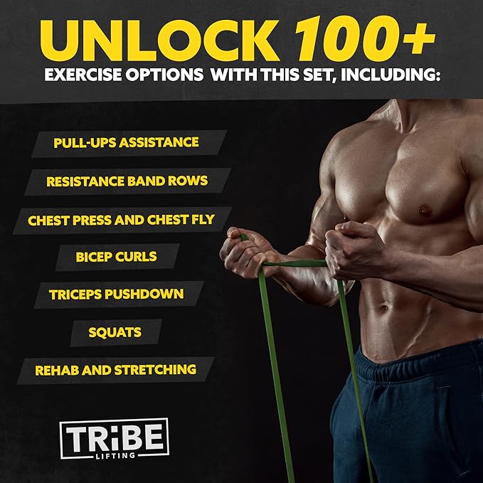 Long Resistance Bands for Working Out Men and Women - Set of 5 Pull-Up Bands, Rubber Handles and Door Anchor - Workout Bands Resistance for Men - Exercise Bands Resistance Bands Set - Bloomnest
