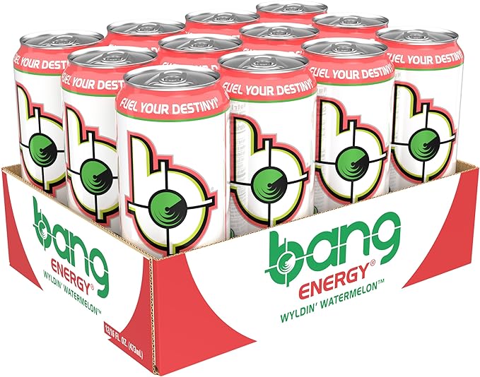 Bang Energy Wyldin’ Watermelon, Sugar-Free Energy Drink, 16-Ounce (Pack of 12) - Bloomnest