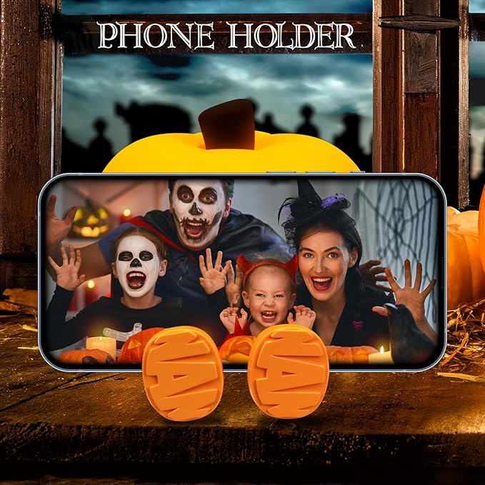 Pumpkin Night Light for Kids Cute Jack O Lantern Halloween Decor Nightlight for Baby Nursery Toddler Squishy Pumpkin Lights Cordless Rechargeable Dimmable Silicone Bedside Lamp Halloween Gifts - Bloomnest