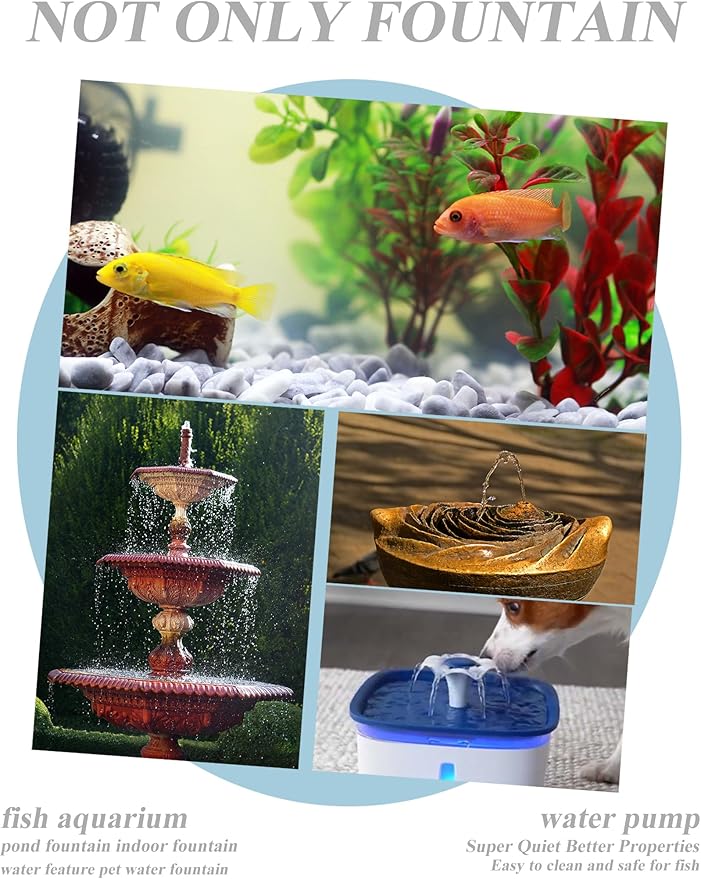 alizzy 150GPH Small Submersible Water Pump(570L/H, 10w), Ultra Quiet Water Fountain Pump with 4ft. High Lift and 6ft. power cord for Aquarium, Fish Tank, Water Feature, Pet Fountain and Hydroponics - Bloomnest