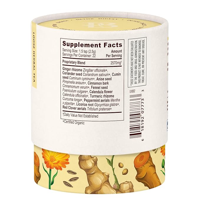 Banyan Botanicals Organic Detox Digest CCF Tea, 2 oz - Herbal Loose Leaf Tea with Turmeric & Ginger for Digestion & Cleansing - Non-GMO, Sustainably Sourced, Caffeine Free - Bloomnest