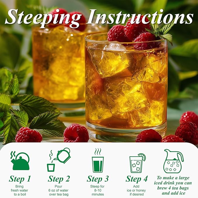 WT WEETEE Red Raspberry Leaf Tea Bags, 60 Count Corn Fibre, Pure Cut & Sifted Raspberry Leaves, No Sugar, No Caffeine, Natural Pregnancy Tea - Bloomnest