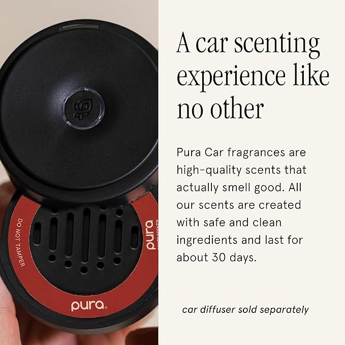 Pura Car Scent Refill - Fragrance for Pura Car Diffuser - Clean & Safe Luxury Diffuser Scent - Long-Lasting Fragrance for 30 Days of Aroma - Cinnamon Woods - Bloomnest