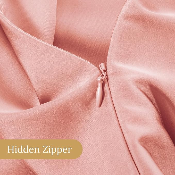 INFIIXSO Mulberry Silk Pillowcase for Hair and Skin, Silk Pillow Cases Queen Size Set of 2 with Hidden Zipper 20"x30", Ultra Smooth and Soft Cooling Pillow Cases for Hot Sleepers(Blush Pink, 2 Pack) - Bloomnest
