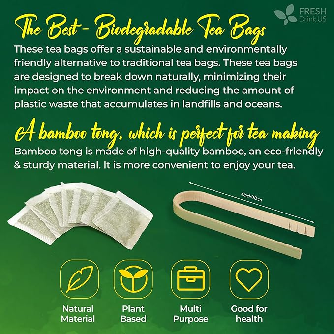 FreshDrinkUS, Premium Gynostemma Tea Bags (Jiaogulan) | 135 Count | Naturally Smooth & Earthy Caffeine-Free Herbal Tea – Plant-Based Tea Bags for Daily Enjoyment. Caffeine Free, Sugar Free. Vegan - Bloomnest