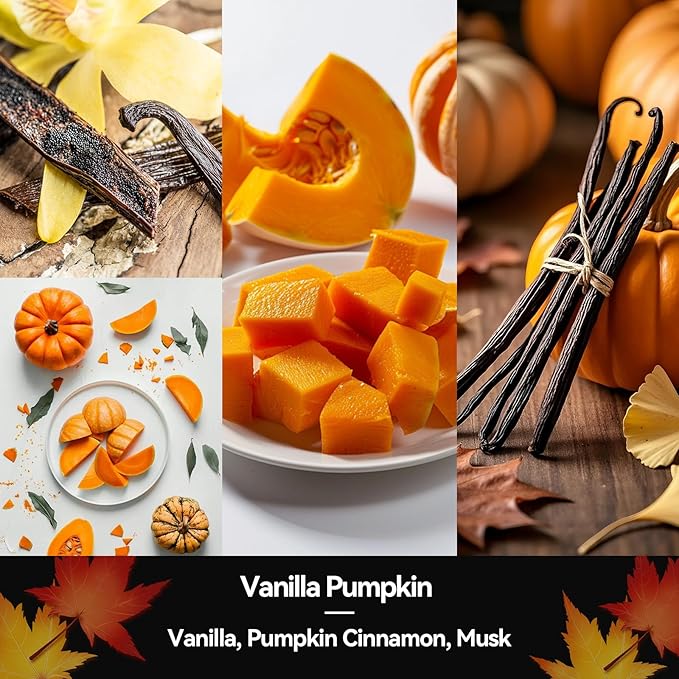 Vanilla Pumpkin Candle – Holiday Pumpkin Scented Candle, Thanksgiving Candles for Home, 7oz Holiday Soy Candles Gift for Her & Him, Cozy Winter & Christmas Gifts for Women Men - Bloomnest
