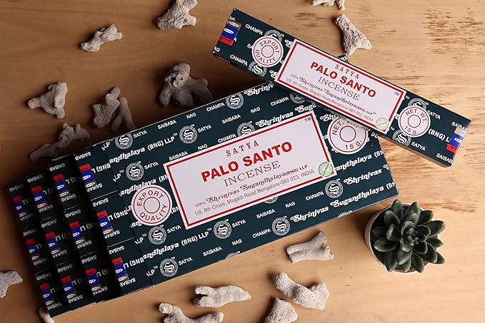 EARTH Satya Palo Santo Incense Sticks 15 GMS (Pack of 12) (Green Certified) Indian Perfumed Hand Rolled Agarbatti Perfect for Worship,Relaxation, Medication. Earth
