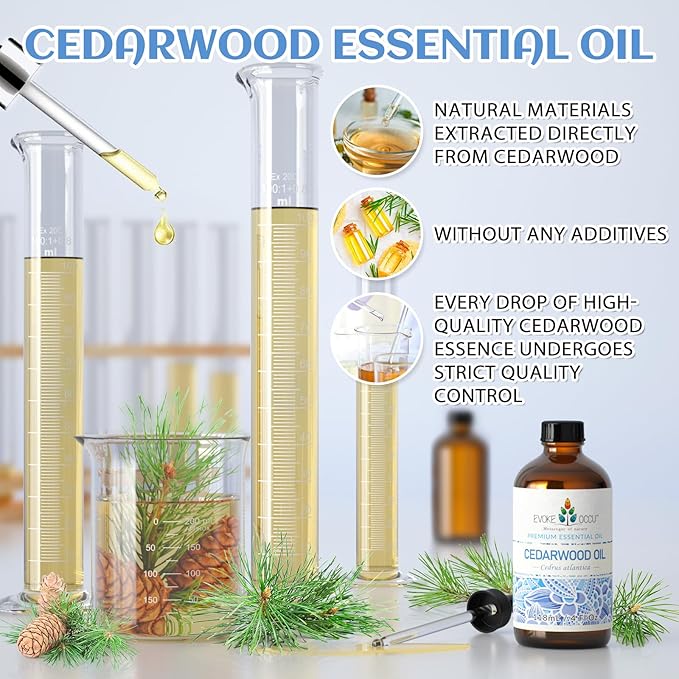 EVOKE OCCU Cedarwood Essential Oil for Air Freshening, Hair Care, Add to Spray Diffuser Conditioner - 4 Fl Oz - Bloomnest