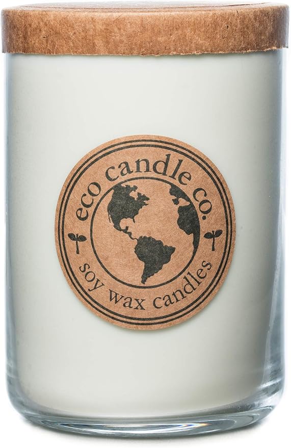 ECO CANDLE CO. Recycled Candle, Lemongrass Sage, 26 oz. - Scents of Lemongrass & Sage - 100% Soy Wax, No Lead, Kraft Paper Label & Lid, Hand Poured, Phthalate Free, Made from Midwest Grown Soybeans - Bloomnest