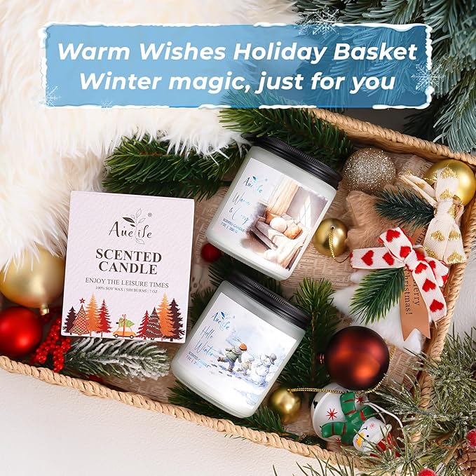 Winter Candles | Eucalyptus & Cedar Scented Soy Candle - Winter Aromatherapy Candles for Relaxing Home Décor, Cozy Holiday Gift for Women & Men, Long Lasting Clean Burn Candle - Bloomnest