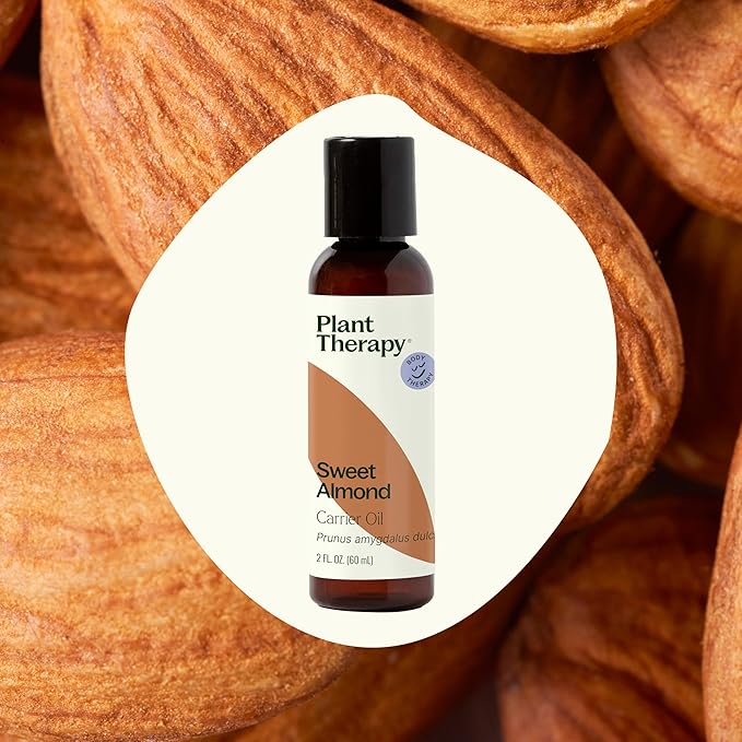 Plant Therapy Sweet Almond Oil - for Hair, Skin, Face, Body & Baby - Aromatherapy Carrier, Natural Moisturizer & Massage 100% Pure, Cold Pressed California Almonds, Made in USA, 2 oz - Bloomnest