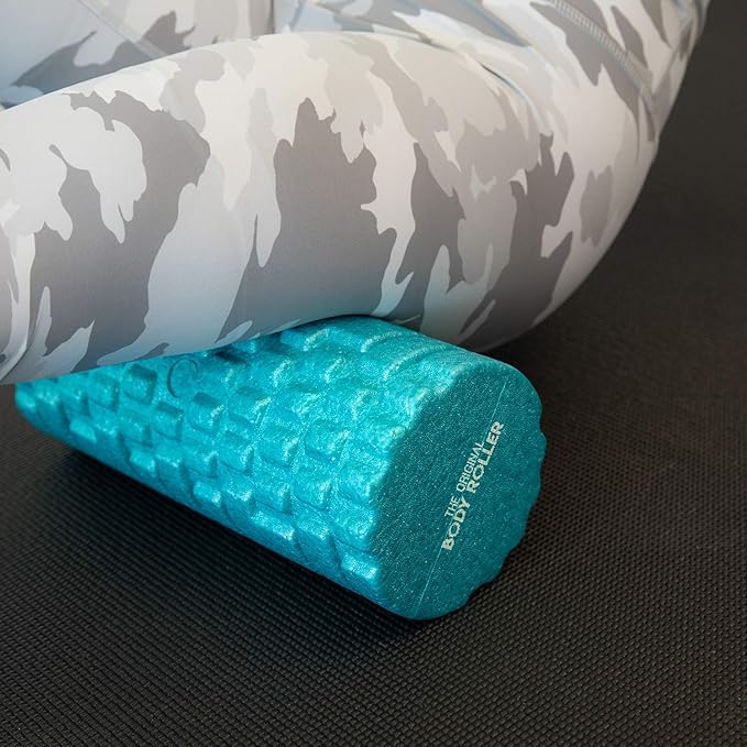 High Density Foam Roller Massager for Deep Tissue Massage of The Back and Leg Muscles - Self Myofascial Release of Painful Trigger Point Muscle Adhesions - 13" Turquoise - Bloomnest