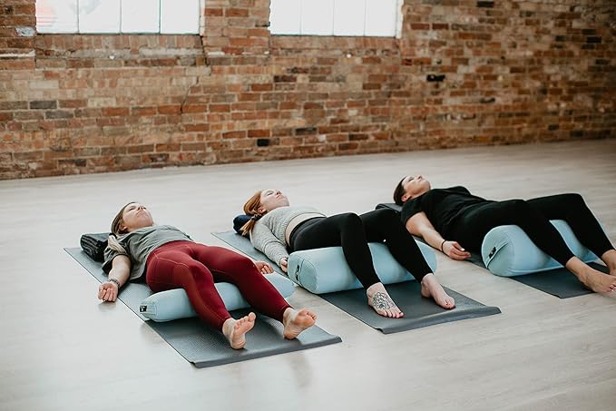 Hugger Mugger Pranayama Yoga Bolster - Very Firm, use Under Length of Spine for Deeper Breathing or Under Ankles, Handmade in The USA - Bloomnest