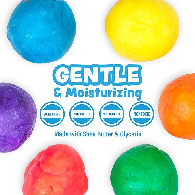 Tub Works® Bath Dough™ Moldable Kids Soap Bath Toy, Variety 6 Pack | Shape, Mold & Create Tub Art with Soapy Dough | Soft & Moldable Kids Bath Soap for Shaping | Sensory Toddler Bathtub Toys - Bloomnest