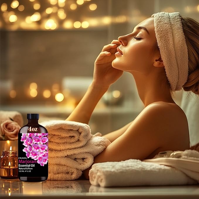 Marjoram Essential Oil, Marjoram Oil 4 Fl Oz 120ML for Diffuser Humidifier Yoga Cleaning DIY Candle Soap Making Perfume Gift for Women Essential Oils - Bloomnest