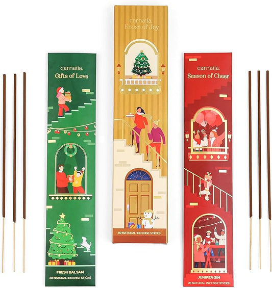 Carnatia House of Joy Incense Sticks – Set of 2 Uplifting Scents | Festive, Long-Lasting Aromas for Holiday Cheer, Cozy Gatherings & a Joyful Home!